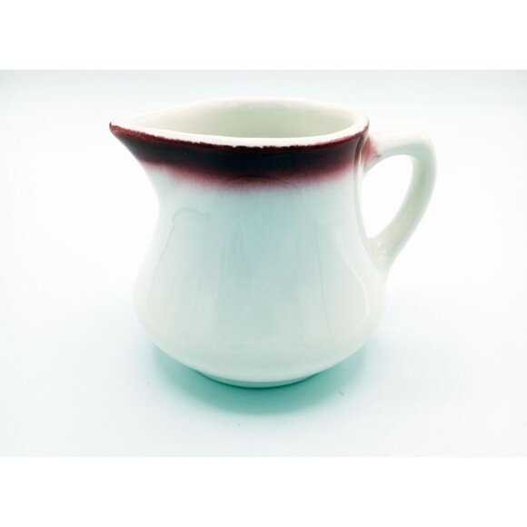 Creamer Pitcher Homer Laughlin Best China White Red Porcelain Vintage Serveware - Picture 14 of 15